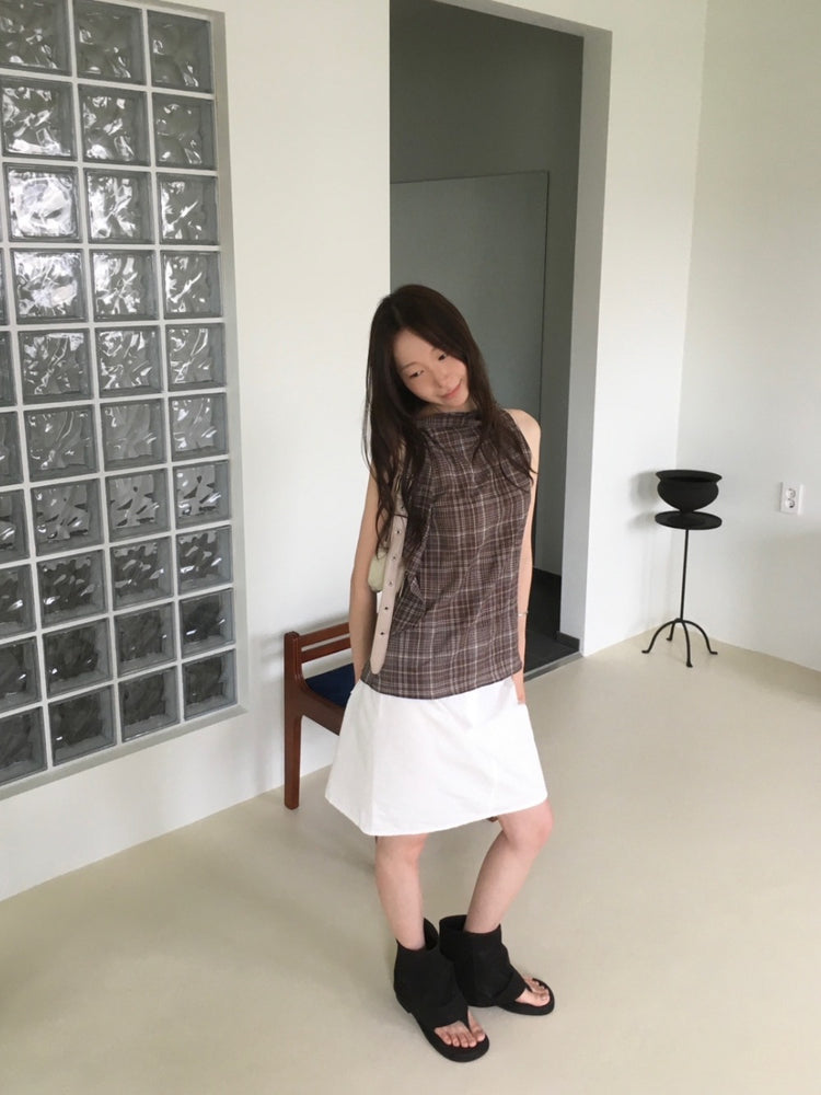 雙壓褶細節半裙
