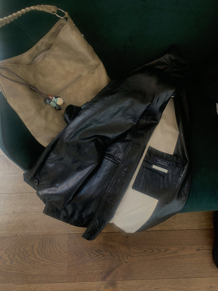 皮質/麂皮質感綁帶西外