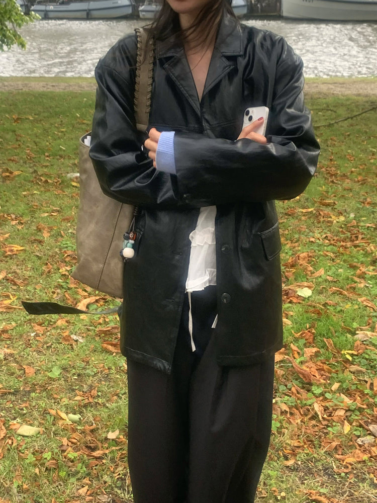 皮質/麂皮質感綁帶西外