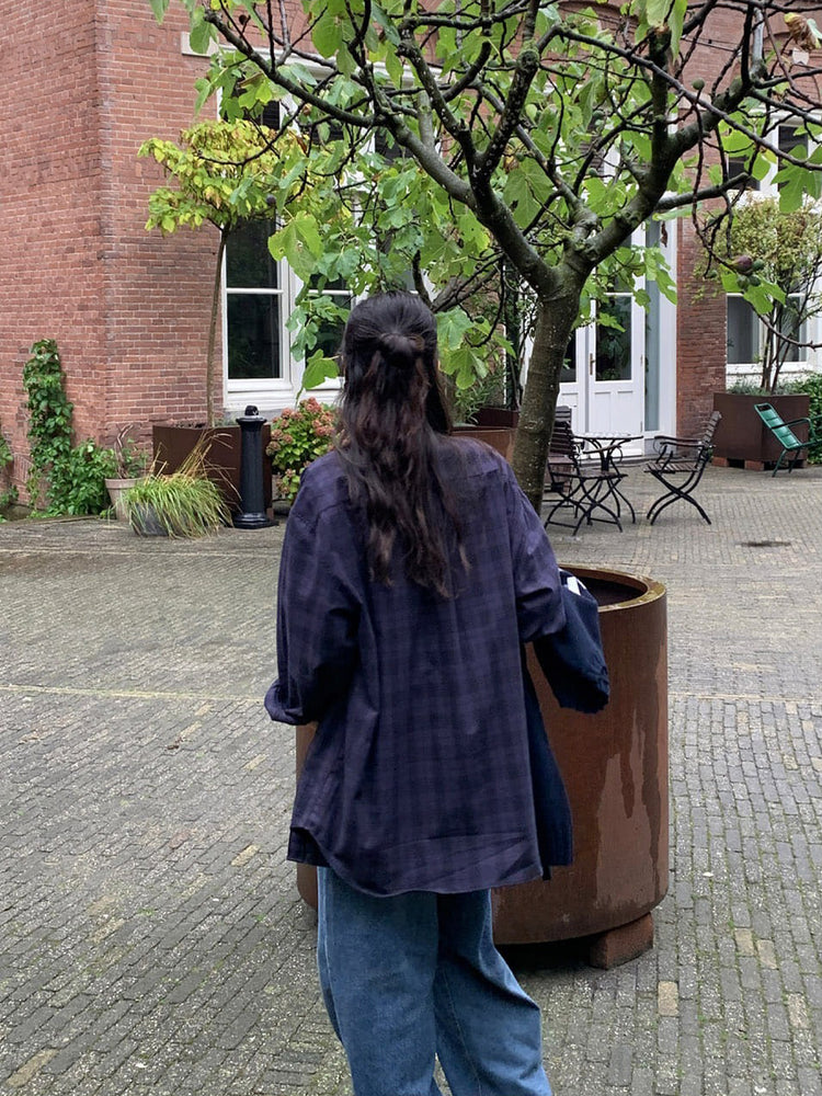 復古美刷色微鬆直筒牛仔褲