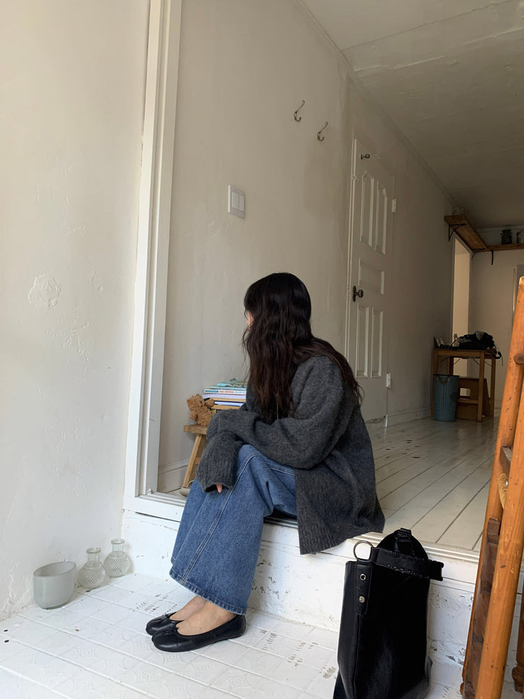 復古美刷色側前壓線細節牛仔褲