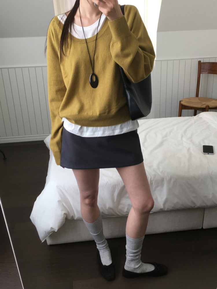 經典極簡低腰裙褲