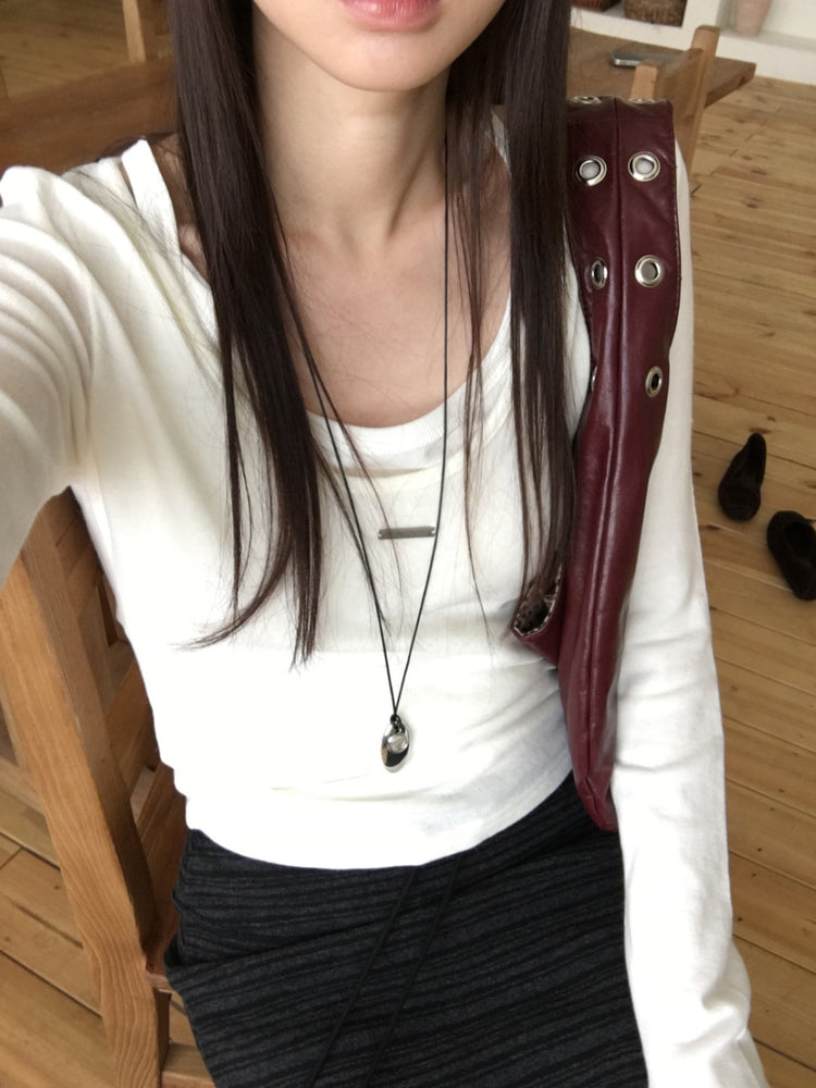 微透羊毛鐵扣細節上衣