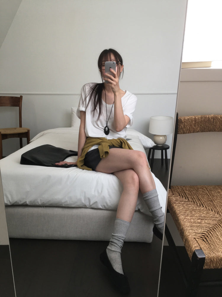 U領隨性寬鬆上衣