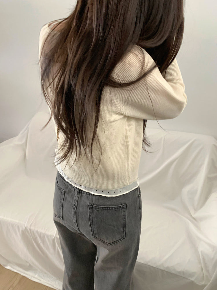 微透膚坑紋針織外套