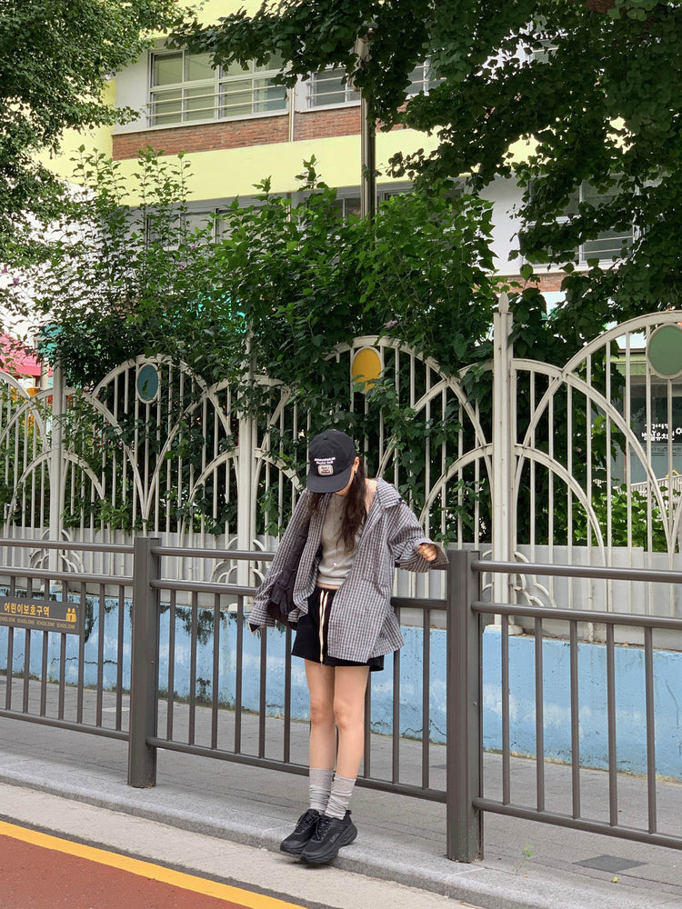 低腰標籤細節短褲