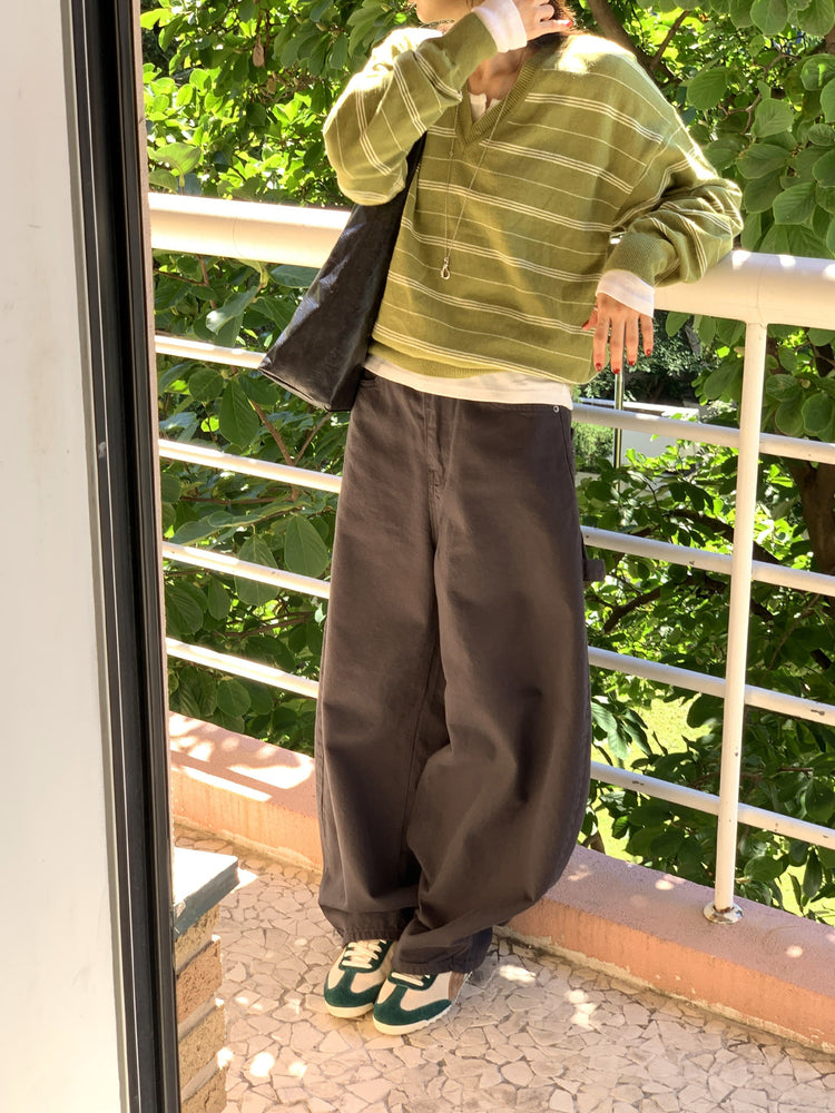 愛心形狀細節廓形褲