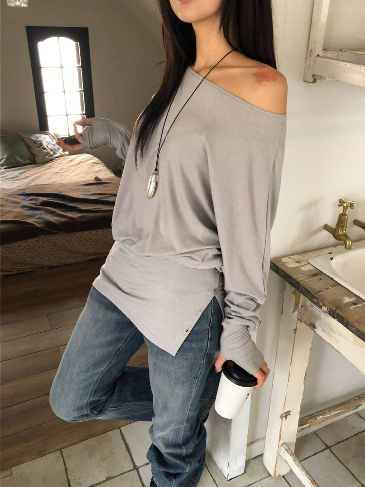 美肩側開叉指扣細節修腰連身裙