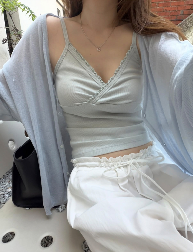 花邊蕾絲交疊背心