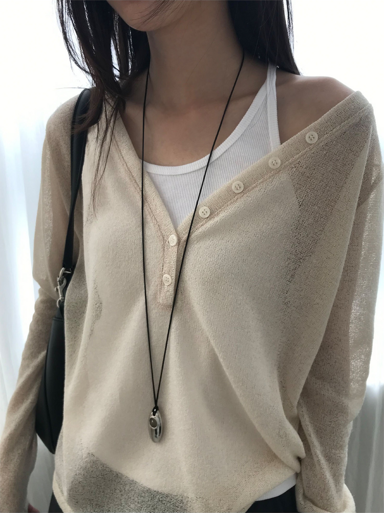 美背V領細帶修身背心