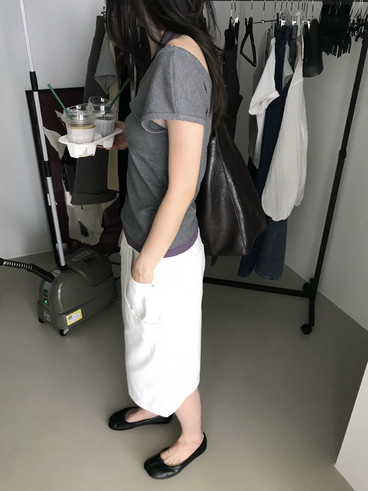 雙層口袋設計感細節六分褲