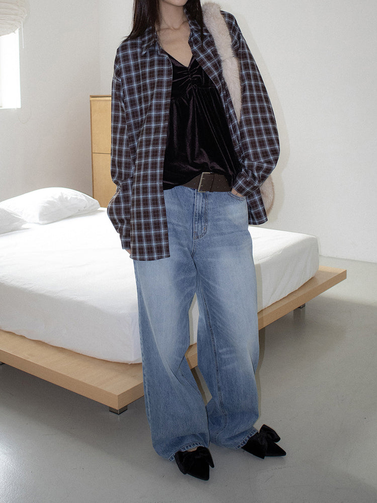 經典蝴蝶結絲絨質感尖頭鞋