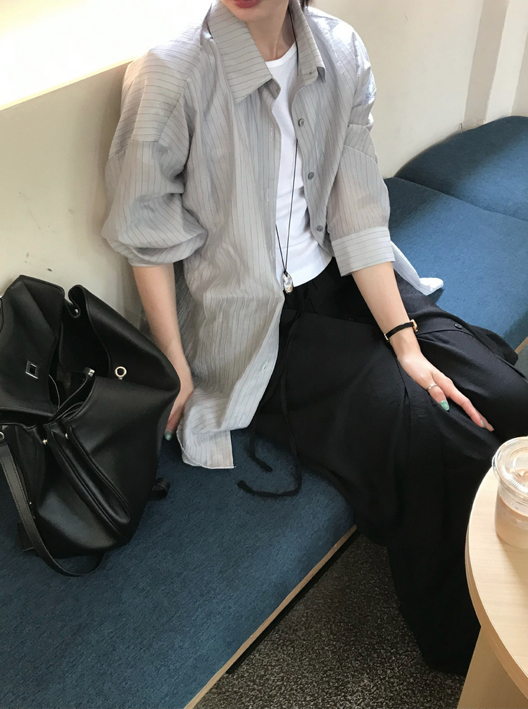 霧光澤排鈕細節裙褲