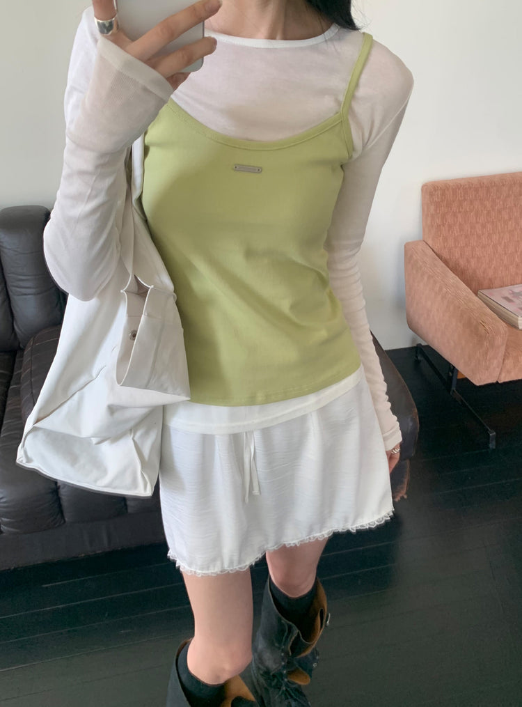 微透美色後開叉上衣