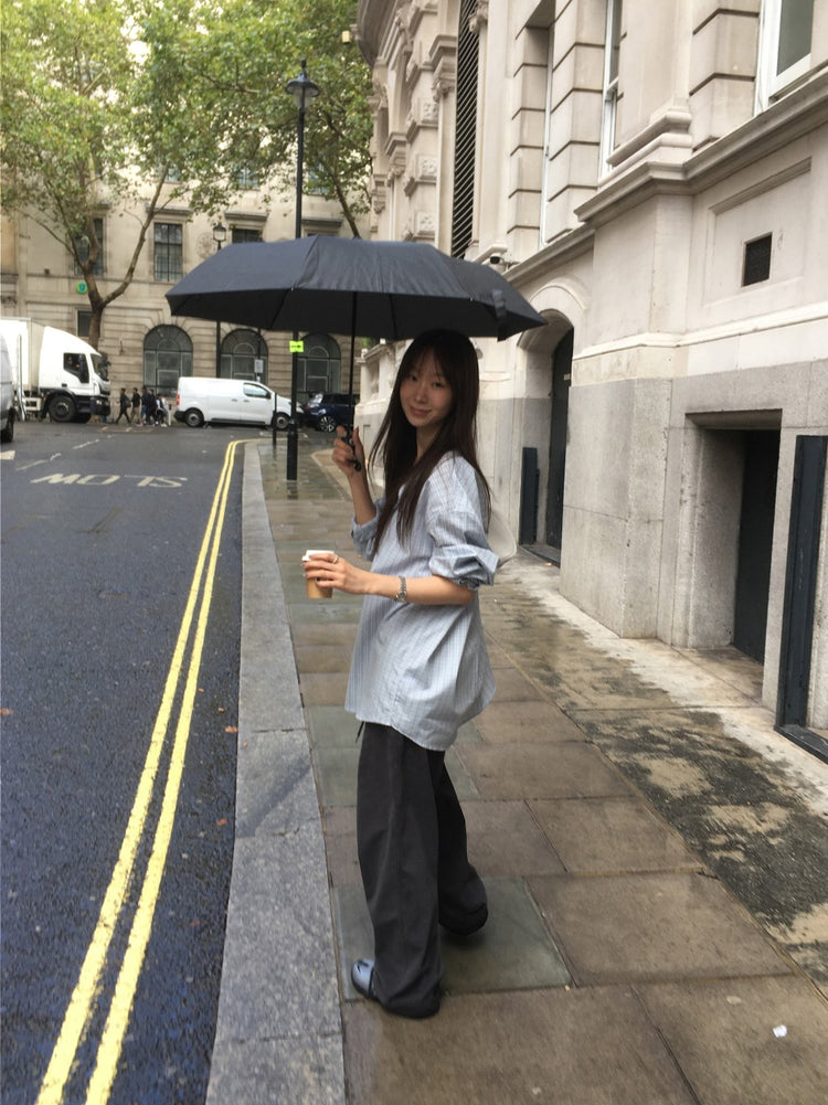 Unisex美色格紋寬鬆襯衫