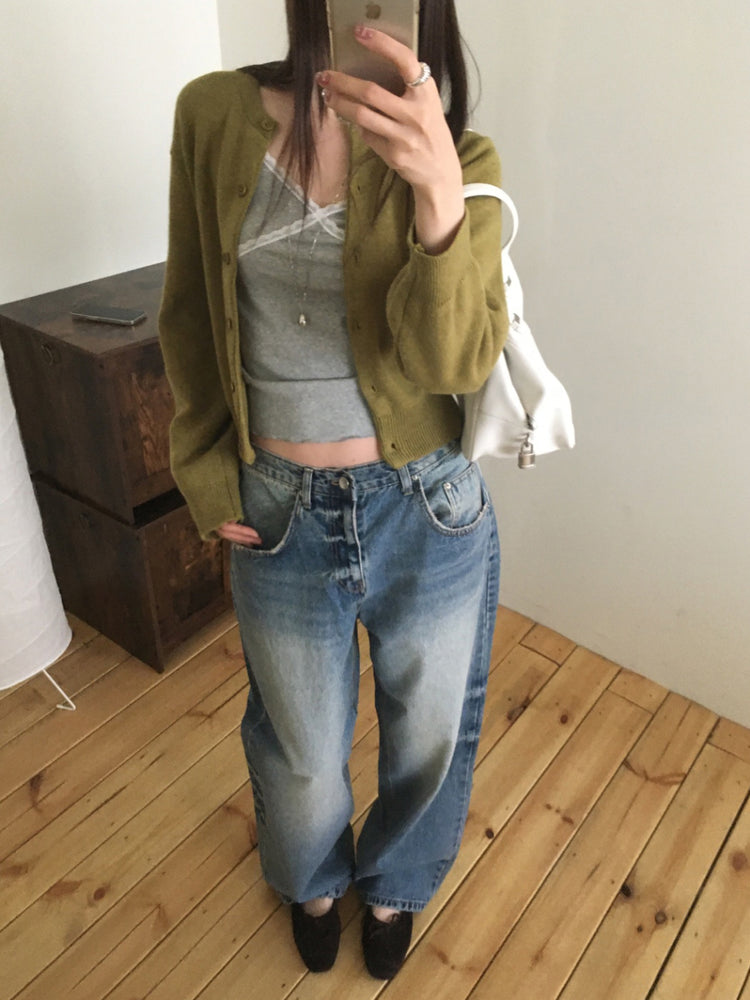 蕾絲邊可調節細節背心