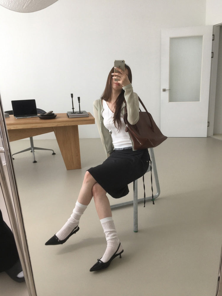 美色透膚雙扣鈕修身外套
