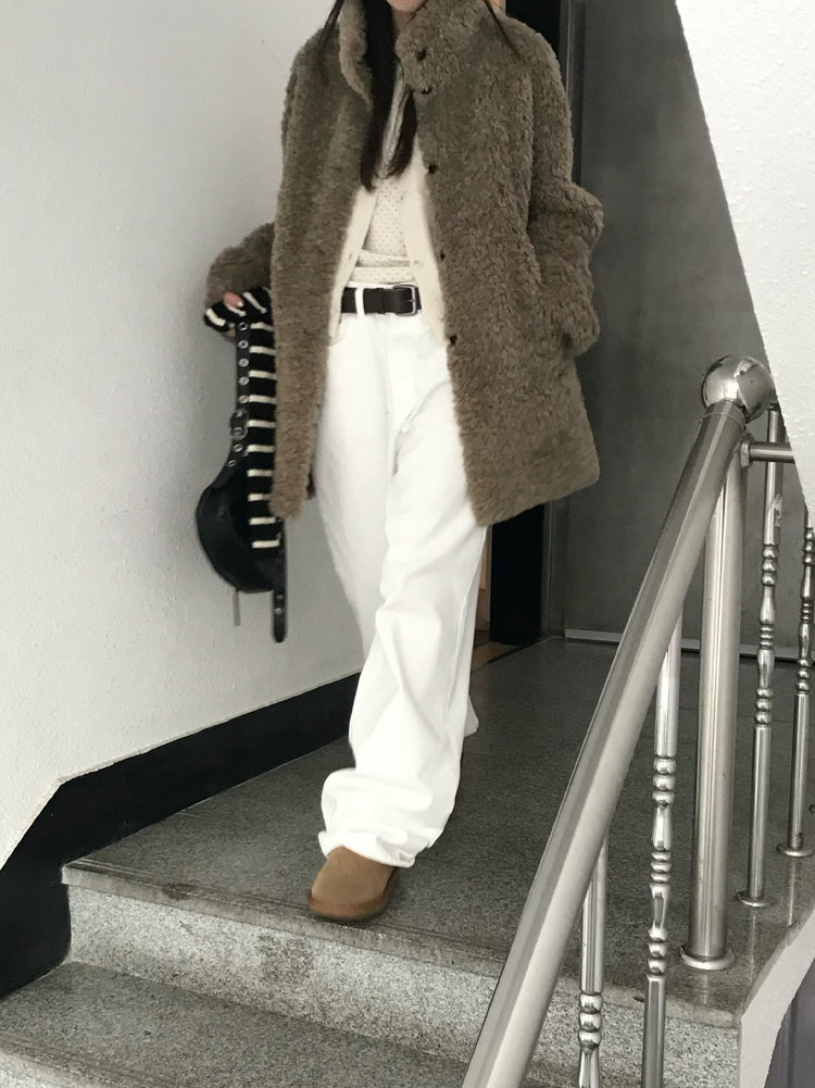 背口袋細節寬鬆直褲