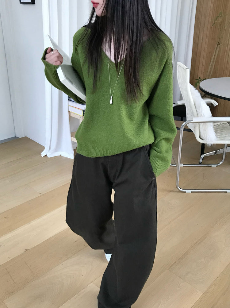 美色雙腰扣細節繭型褲