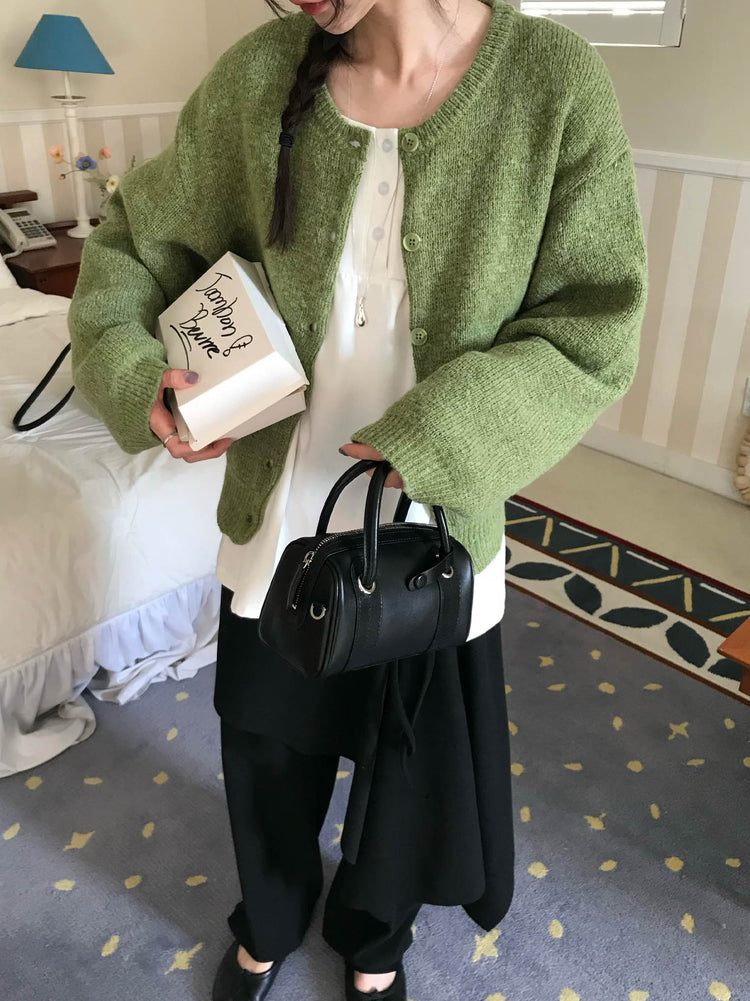 混色基礎排鈕針織外套