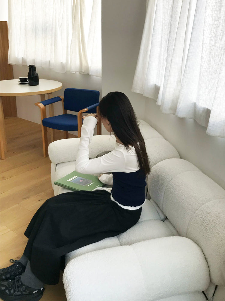 交疊蕾絲捲邊細節背心