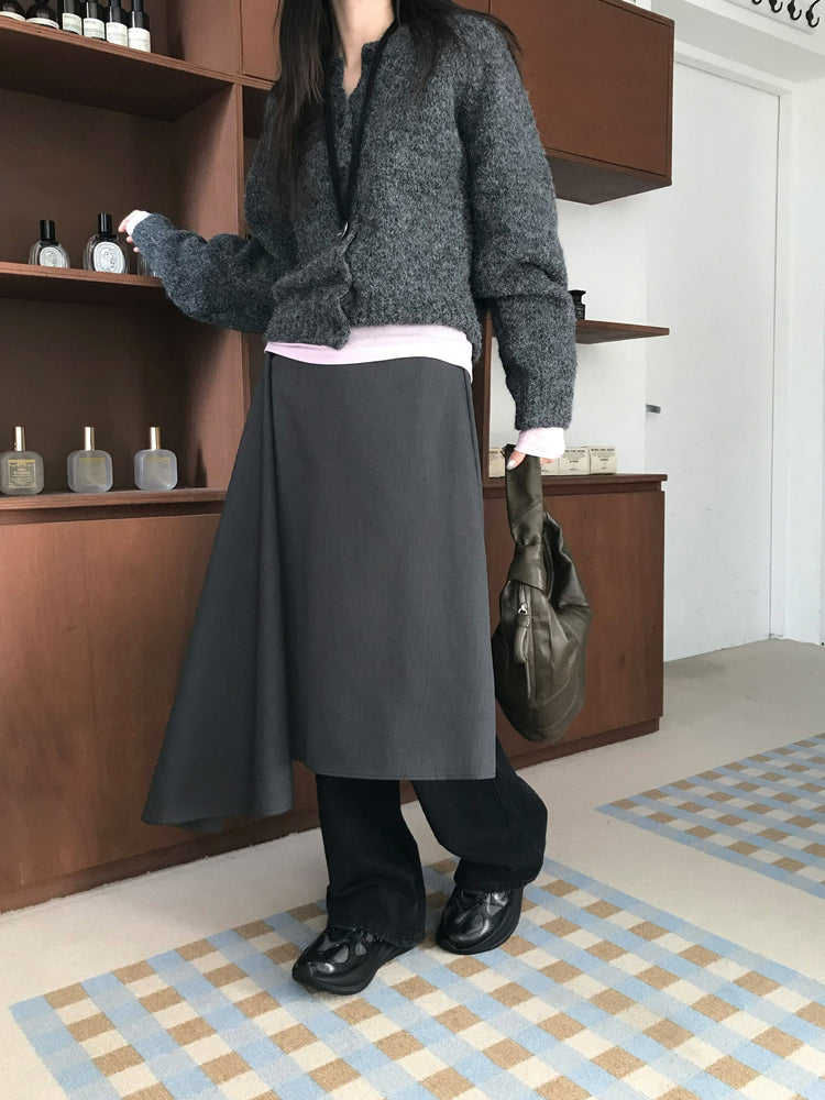 美色粗針排鈕針織外套