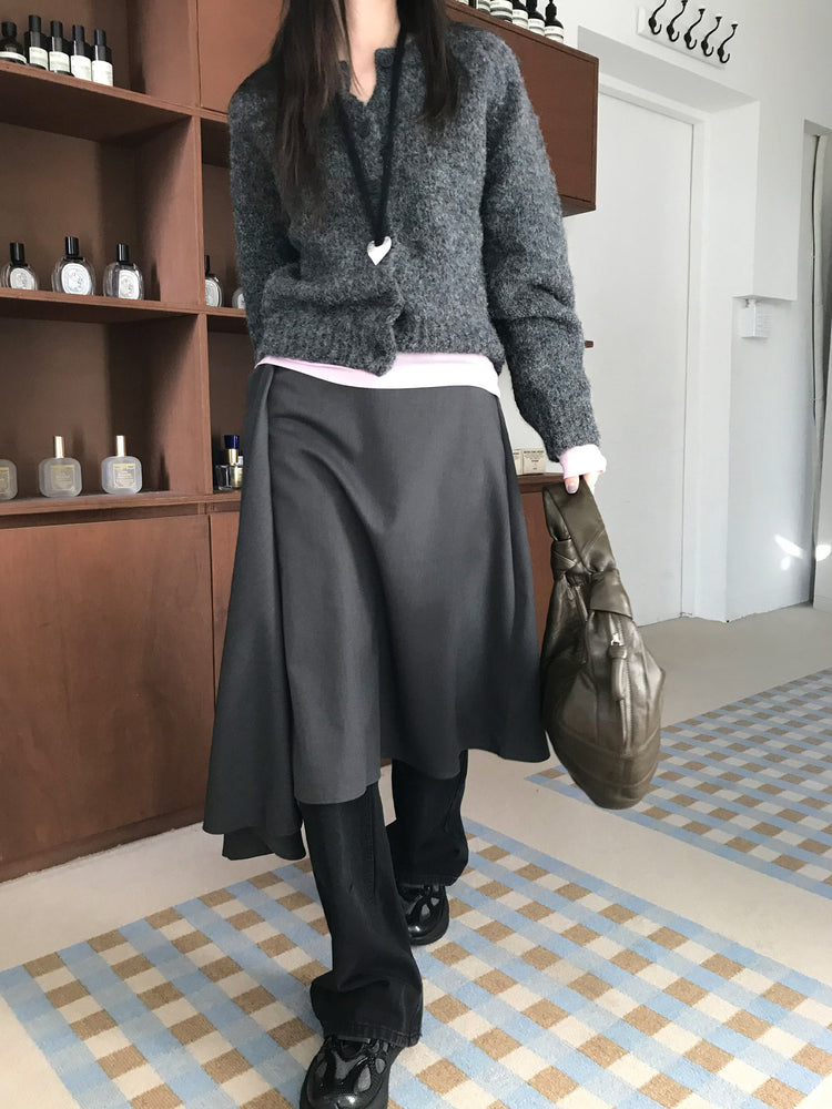 美色粗針排鈕針織外套