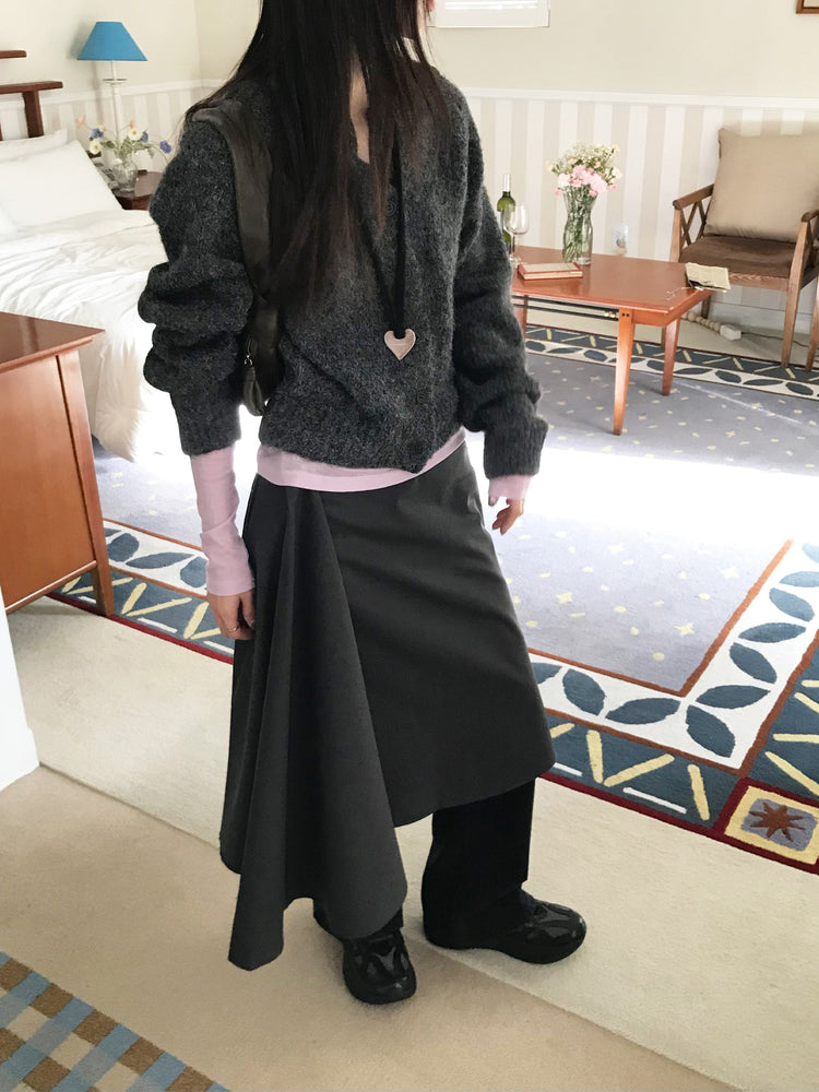 美色粗針排鈕針織外套