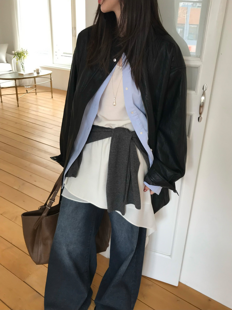 經典基礎棉質寬鬆襯衫