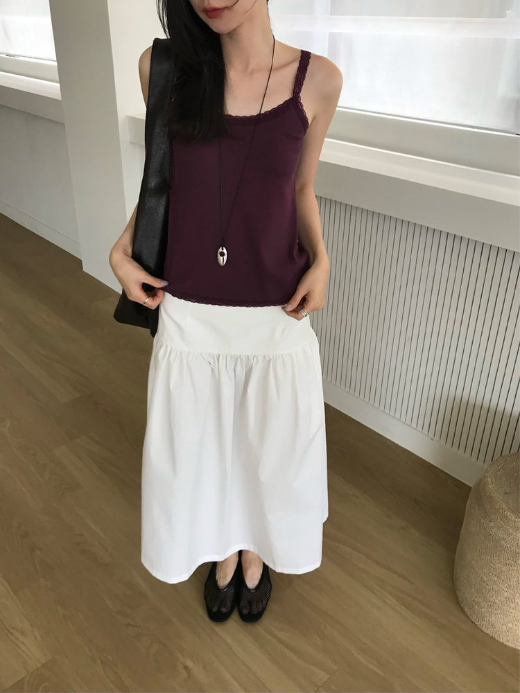 美色蕾絲邊細節背心
