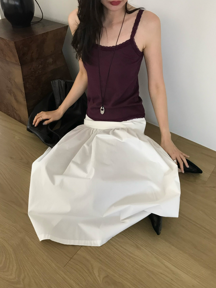 美色蕾絲邊細節背心