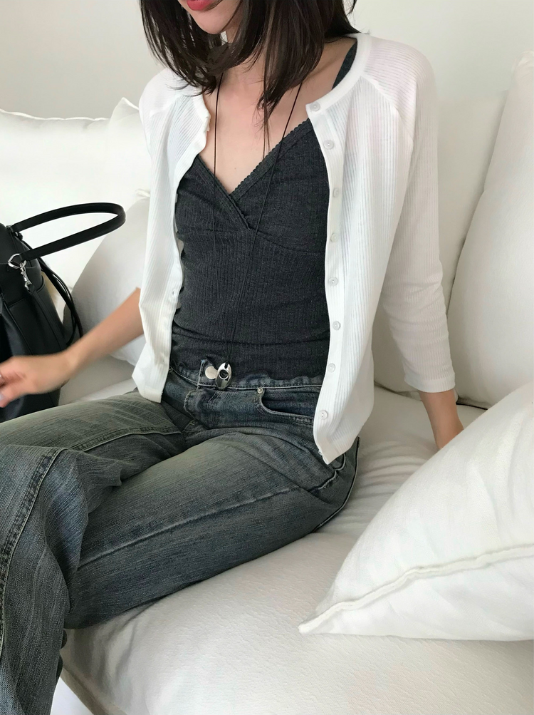 拉克蘭袖七分袖排鈕外套