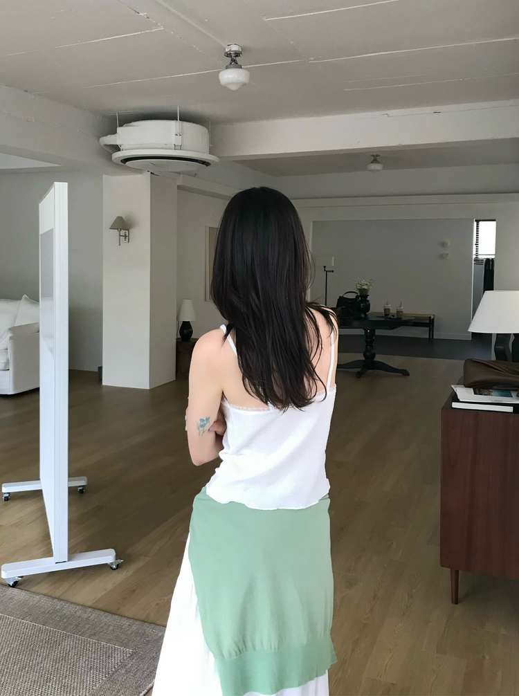 透膚深V針織上衣