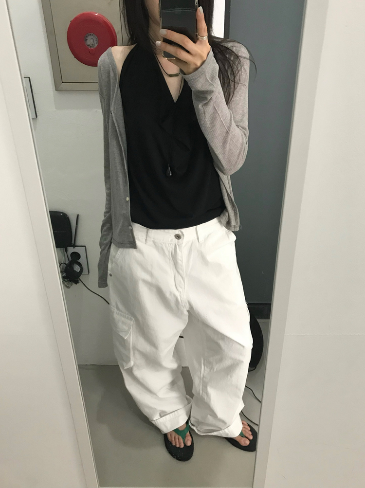 Unisex簡約口袋工裝褲