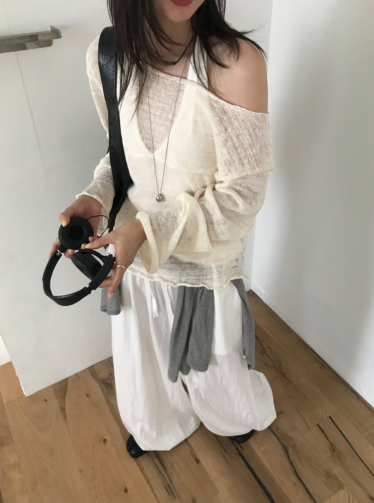 氣球輕薄垂感休閒褲