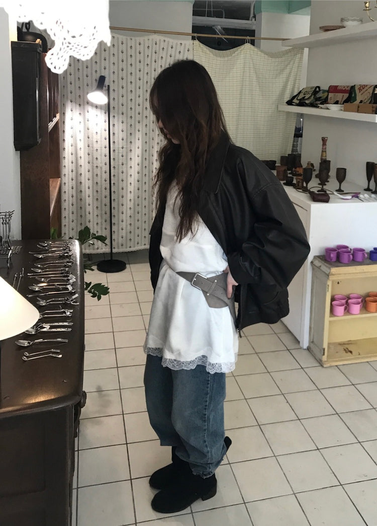 高質紋理蕾絲邊細節連身裙