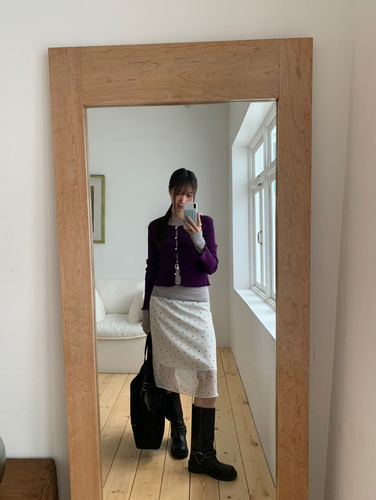 微透輕薄心形細節半裙