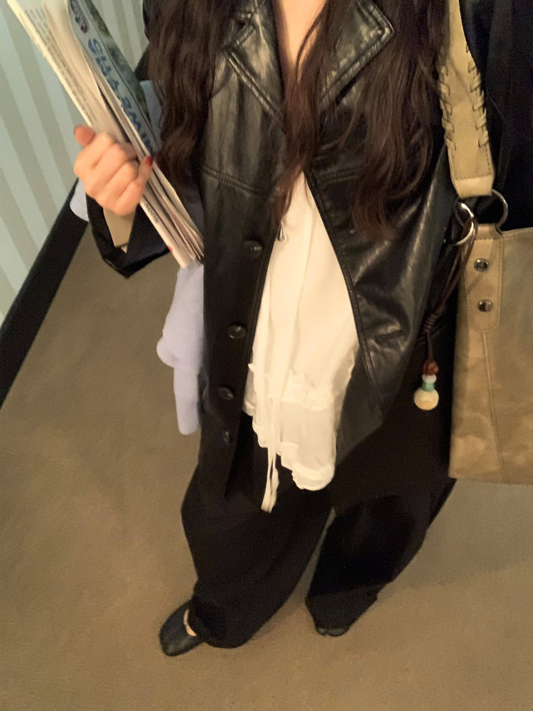 皮質/麂皮質感綁帶西外