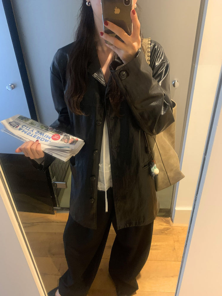 皮質/麂皮質感綁帶西外