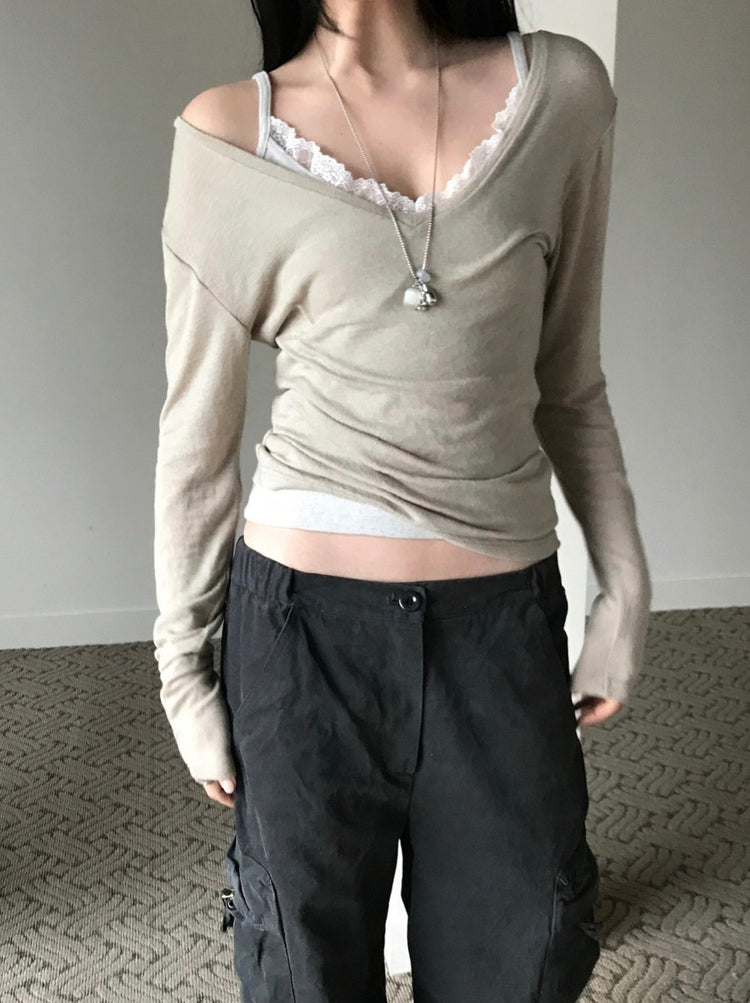 V領隨性修身上衣