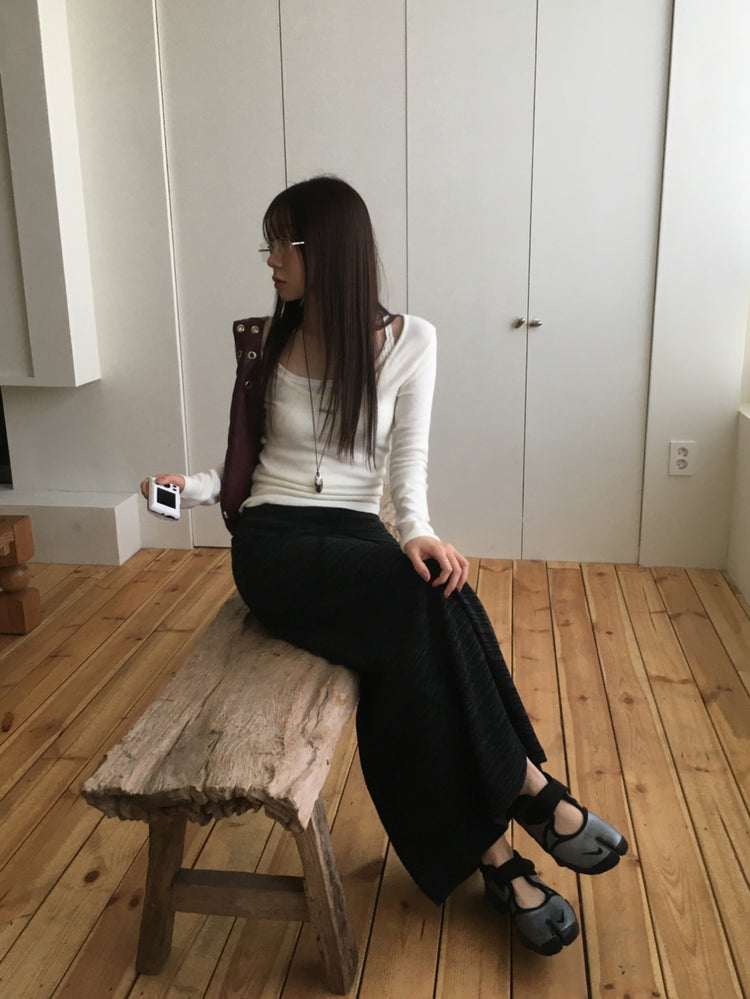 微透羊毛鐵扣細節上衣