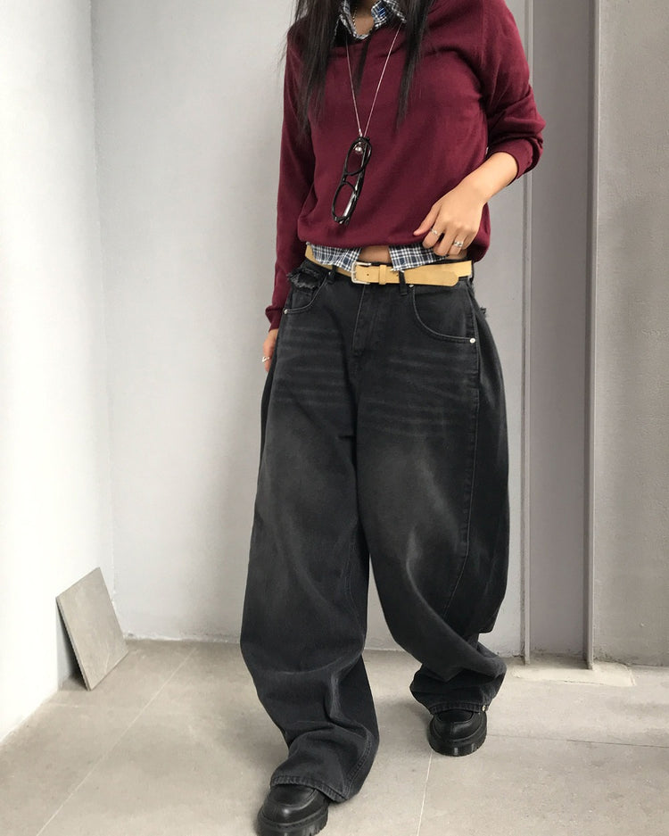 微透美色V領針織衫