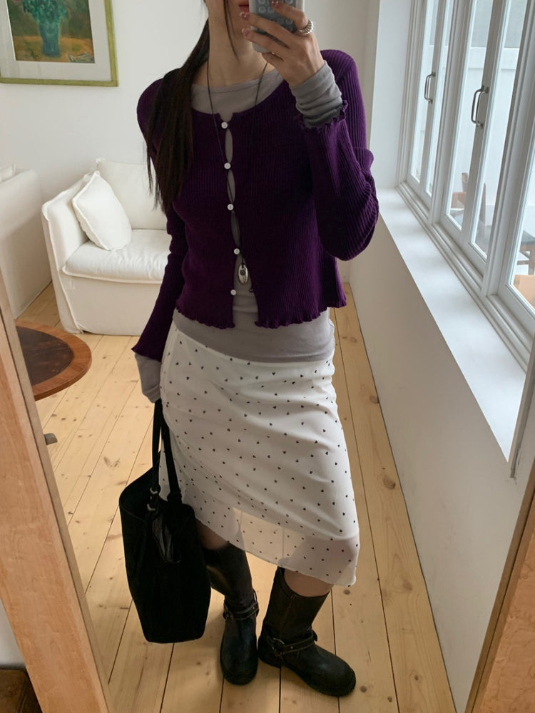 花邊排鈕顯瘦針織外套