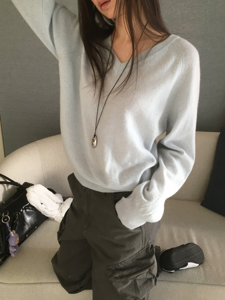 微透拉克蘭袖針織上衣