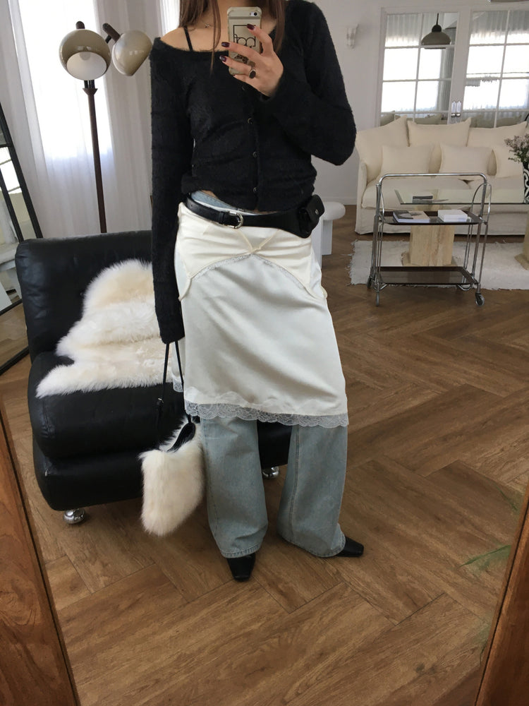 霧光蕾絲邊連身裙