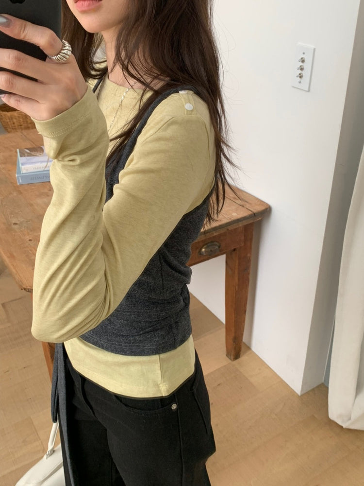 交疊綁帶吊帶上衣
