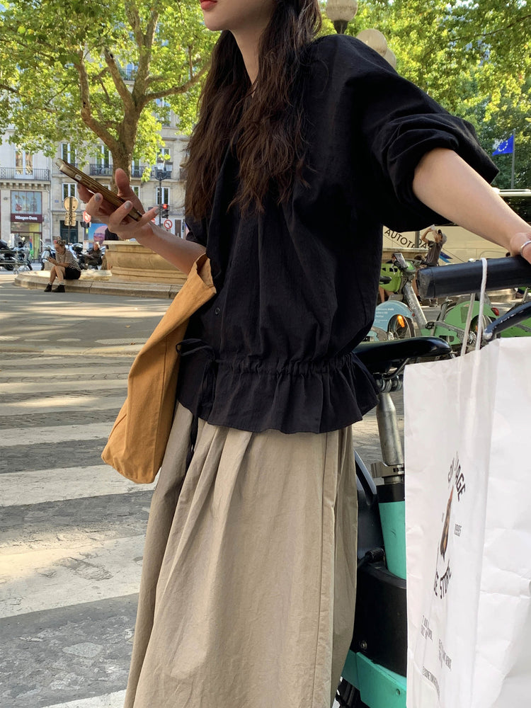 傘狀鬆緊腰百褶裙
