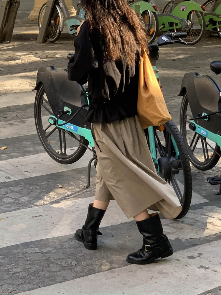 傘狀鬆緊腰百褶裙