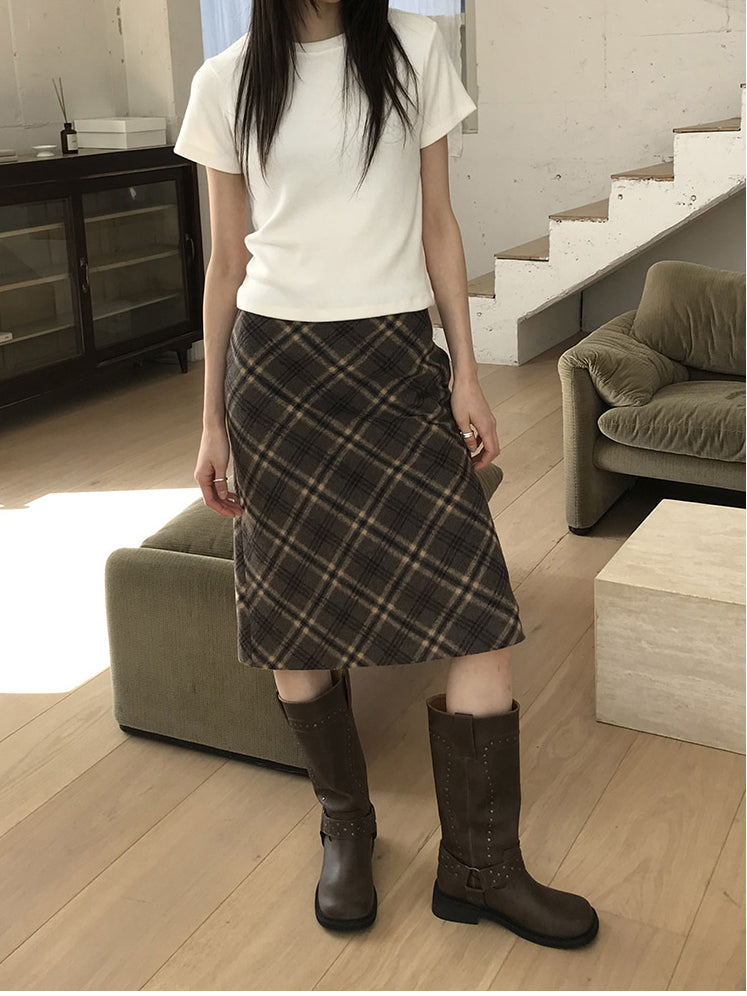 鉚釘側扣方頭中筒靴