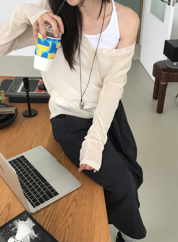 美背V領細帶修身背心